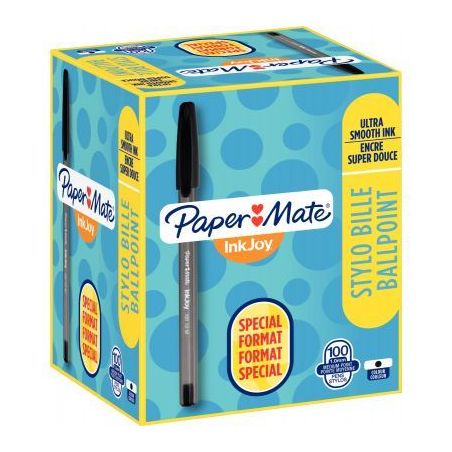 Achetez PAPERMATE Boîte 100 Stylos bille capuchon INKJOY moyen Noir S0977410 pas cher sur Ma Rentr ..