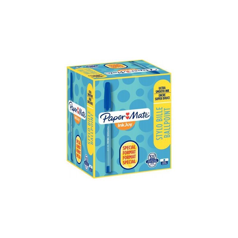 Achetez PAPERMATE Boîte 100 Stylos bille capuchon INKJOY moyen Bleu S0977420 pas cher sur Ma Rentr ..