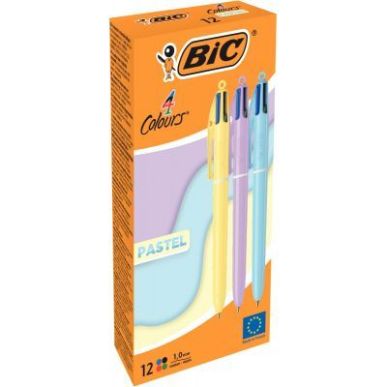 Achetez Boîte de 12 stylos bille 4 couleurs pastel assortis 517320 4 COULEURS BIC pas cher sur Ma R..