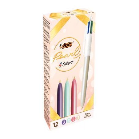 Achetez Boîte 12 stylos 4 couleurs Pearl assortis 522514 pas cher sur Ma Rentrée Scolaire