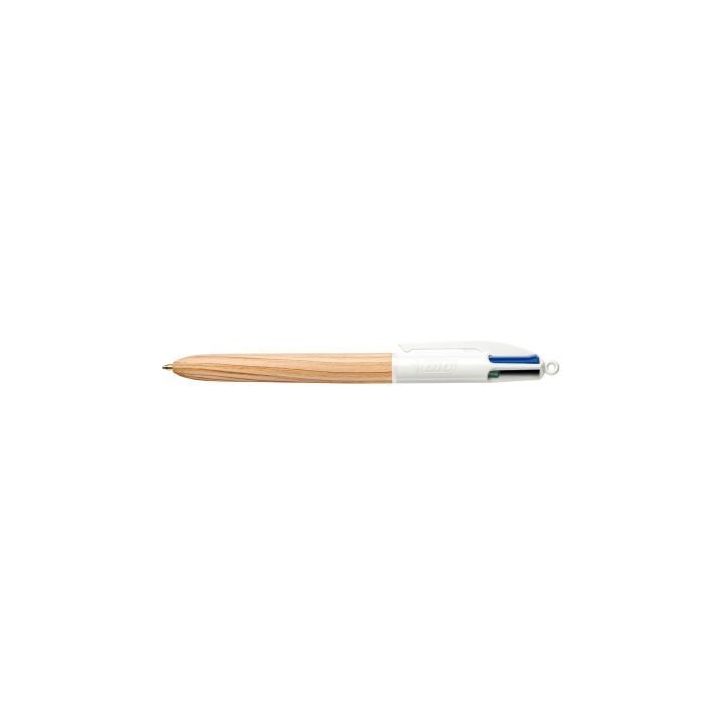 Stylo bille 4 couleurs bois 508964 BIC
