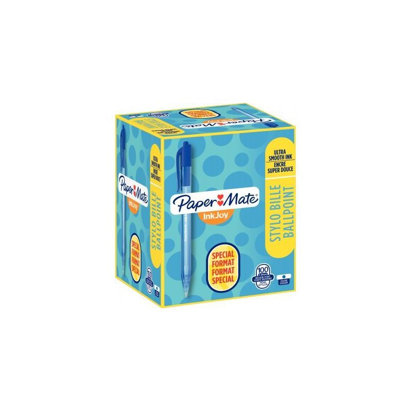 Achetez Boîte de 100 stylos inkjoy 100RT bleu dont 20 gratuits S0977440 INKJOY PAPER MATE pas cher ..