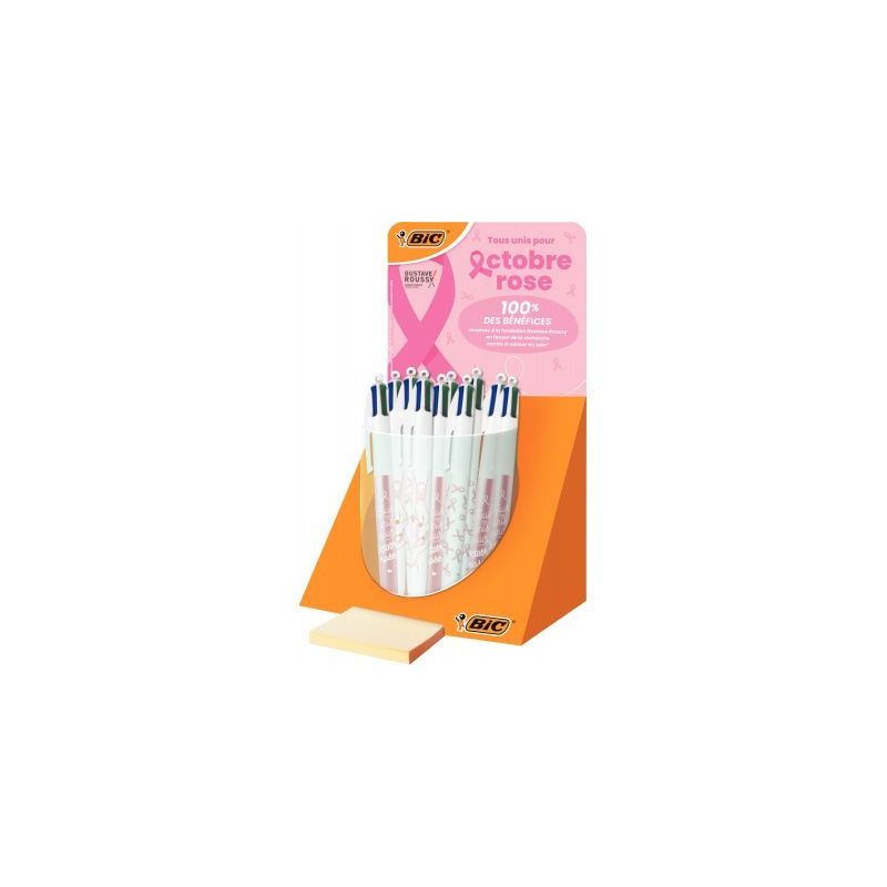 Achetez Tubo de 30 stylos bille 4 couleurs octobre rose 526361 4 COULEURS BIC pas cher sur Ma Rentrî.
