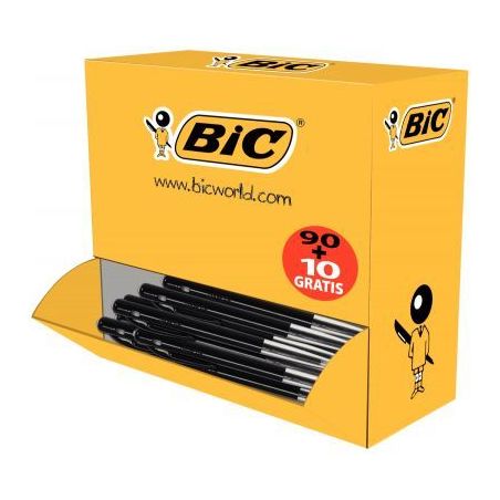 Achetez Pack 90+10 stylos bille M10 rétractables pointe moyenne noirs 942917 BIC pas cher sur Ma Re..
