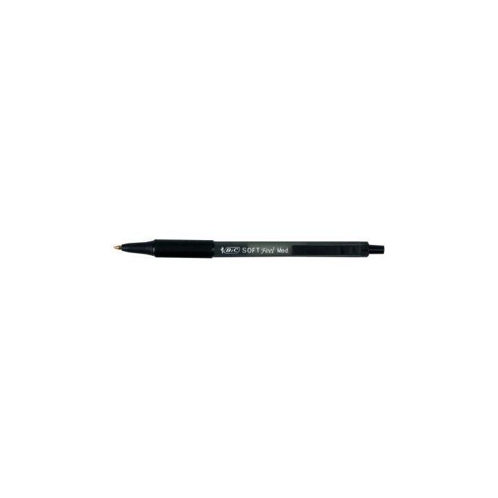 Stylo bille Soft Feel pointe moyenne rétractable noir 837397 BIC