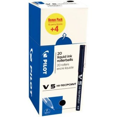 Achetez Ecopack 20 rollers V5 noirs dont 4 offerts 3131910516507 PILOT pas cher sur Ma Rentrée Scol..