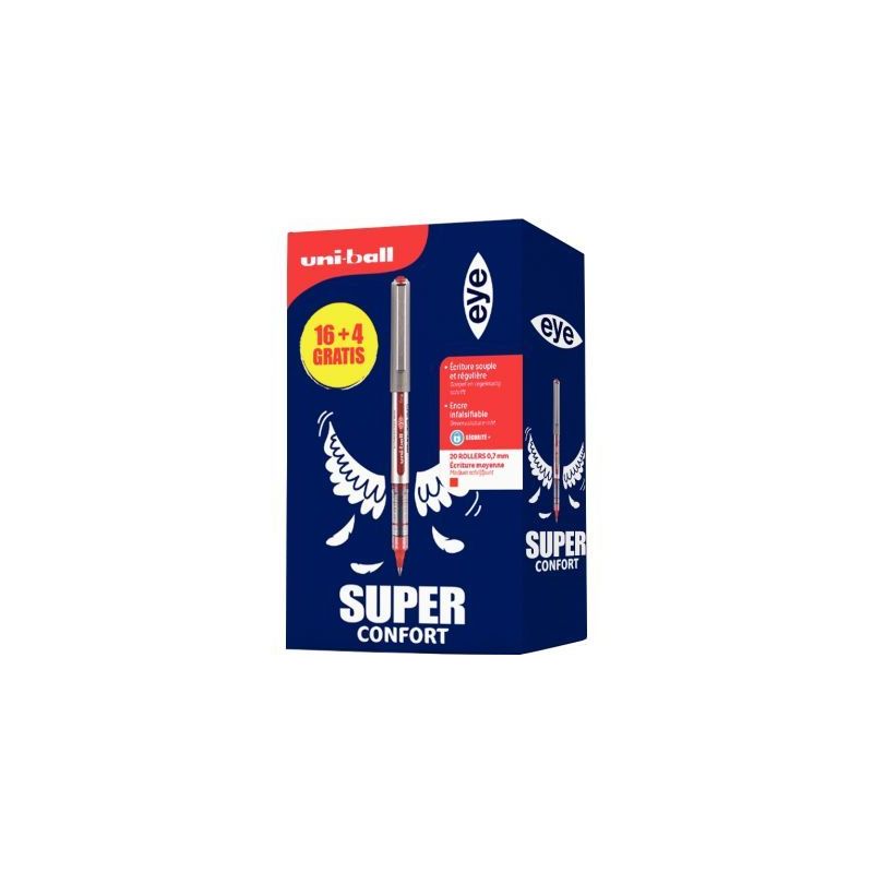 Achetez Boite de 20 Rollers Uniball eye UB157 pointe moyenne rouge dont 4 gratuits L UB157/16+4G R U.. Achetez Boite de 20 Rollers Uniball eye UB157 pointe moyenne rouge dont 4 gratuits L UB157/16+4G R U..