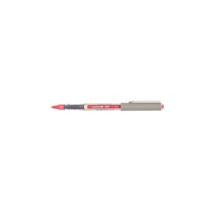 UNI-BALL Stylo Roller pointe métal fine encre liquide Rouge UNI-BALL EYE UB 157