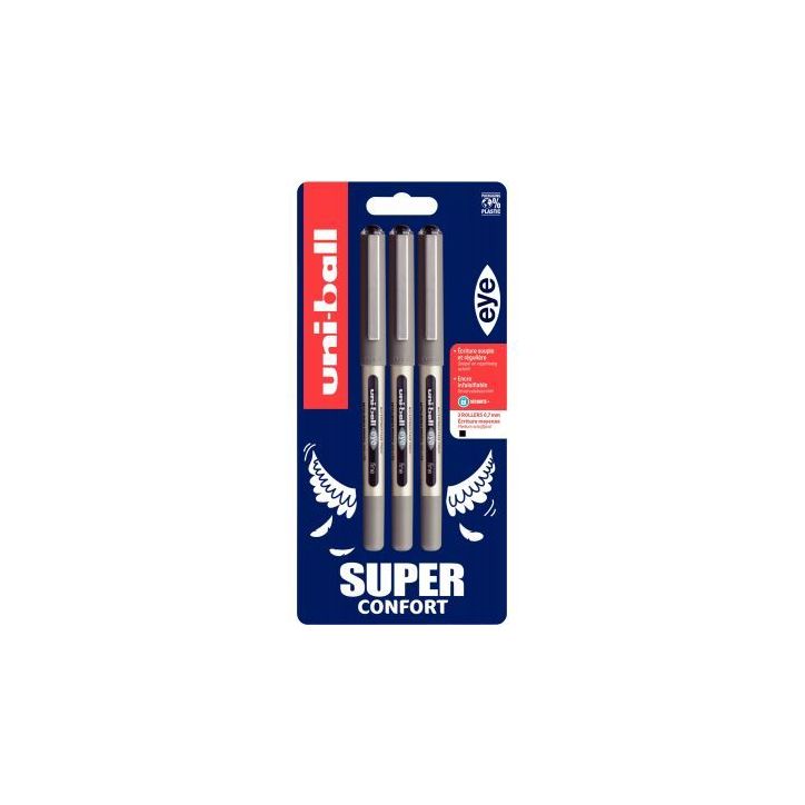 Blister de 3 rollers Eye noir UB157X3 PF N UNIBALL