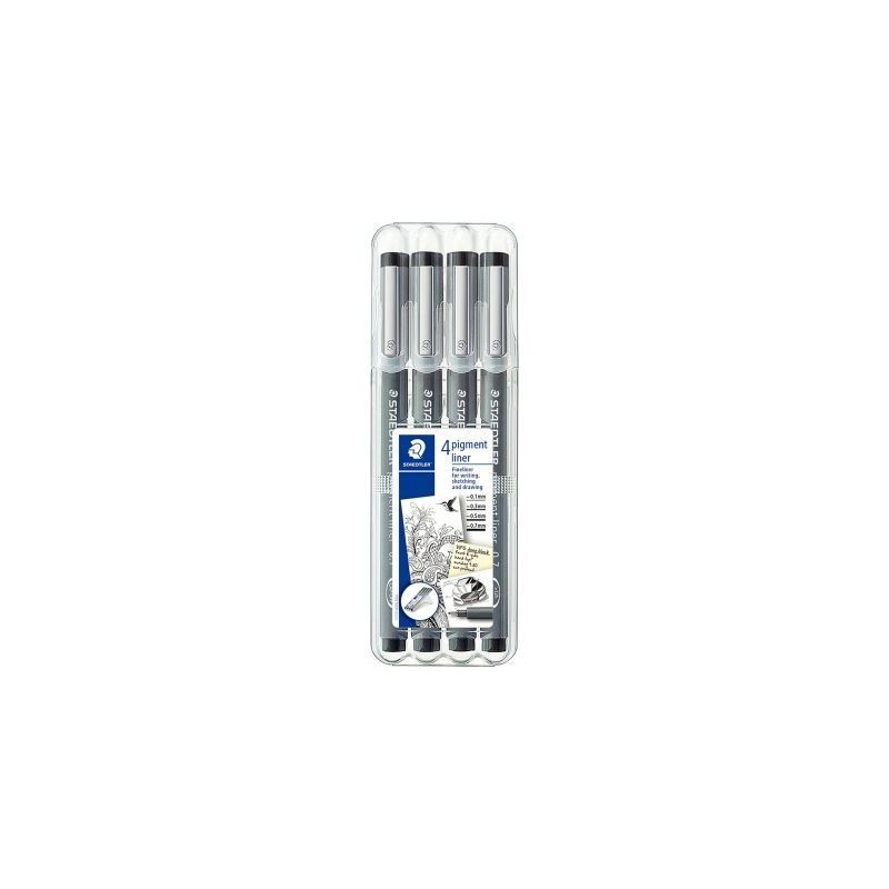 Achetez Pochette de 4 feutres pigment liner assortis noirs 308WP4 STAEDTLER pas cher sur Ma Rentrée..