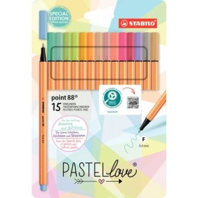 Achetez Blister de 15 feutres Point 88 pastels F59508 STABILO pas cher sur Ma Rentrée Scolaire