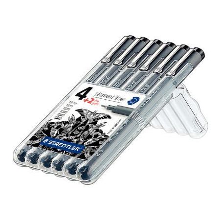 Achetez Pochette de 4 feutres à pigmentation liner noir 308 SB6P STAEDTLER pas cher sur Ma Rentrée..