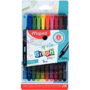 Achetez Pochette de 10 feutres Graph Peps assortis 749050 MAPED pas cher sur Ma Rentrée Scolaire