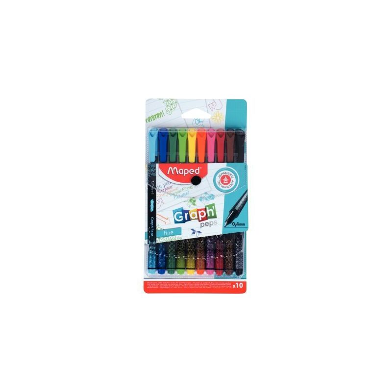 Achetez Pochette de 10 feutres Graph Peps assortis 749050 MAPED pas cher sur Ma Rentrée Scolaire