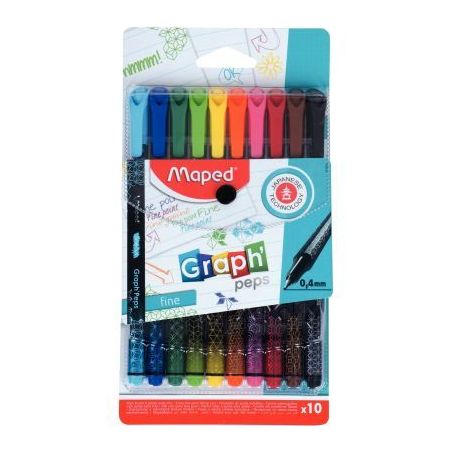 Achetez Pochette de 10 feutres Graph Peps assortis 749050 MAPED pas cher sur Ma Rentrée Scolaire