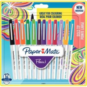 Achetez PAPERMATE Blister de 12 feutres Flair Bold assortis pas cher sur Ma Rentrée Scolaire