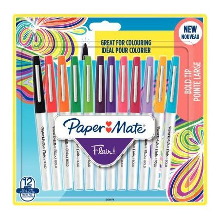 Achetez PAPERMATE Blister de 12 feutres Flair Bold assortis pas cher sur Ma Rentrée Scolaire