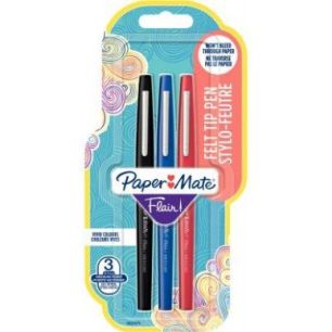 Achetez Blister de 3 feutres Flair bleu, noir, rouge 2032370 FLAIR PAPER MATE pas cher sur Ma Rentrî.