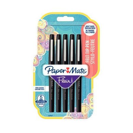 Achetez Blister de 5 feutres Flair noirs 2028909 FLAIR PAPER MATE pas cher sur Ma Rentrée Scolaire