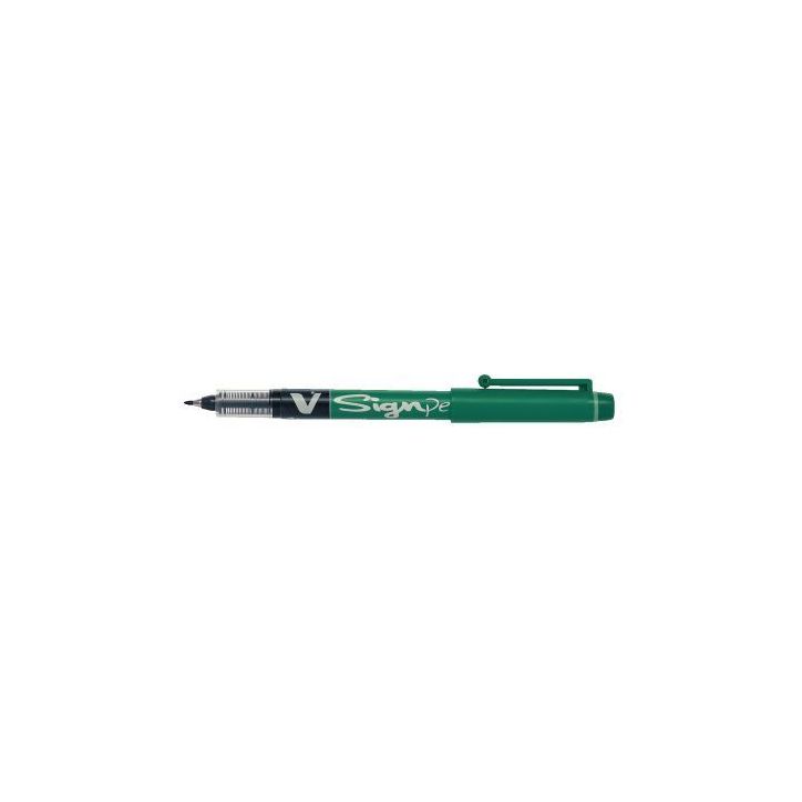 PILOT Stylo-feutre pointe en nylon largeur de trait 0,6 mm encre liquide Verte V-SIGN PEN