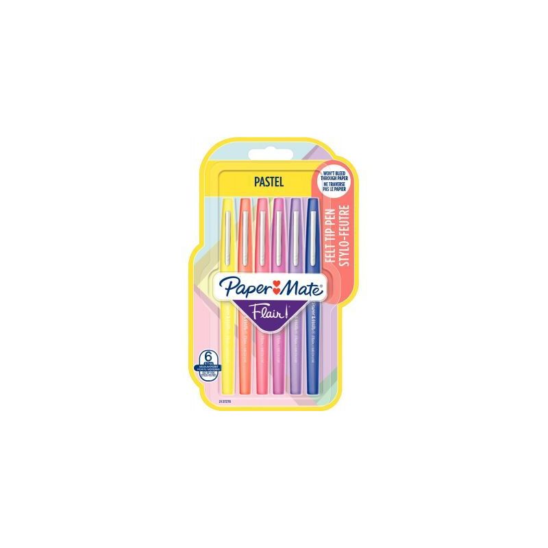 Achetez PAPERMATE Blister de 6 feutres Flair Metallic Pastel assortis pas cher sur Ma Rentrée Scola..