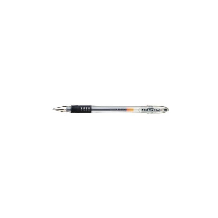 PILOT Stylo à  bille pointe fine encre gel Noire corps plastique avec grip caoutchouc et capuchon G1 GRIP