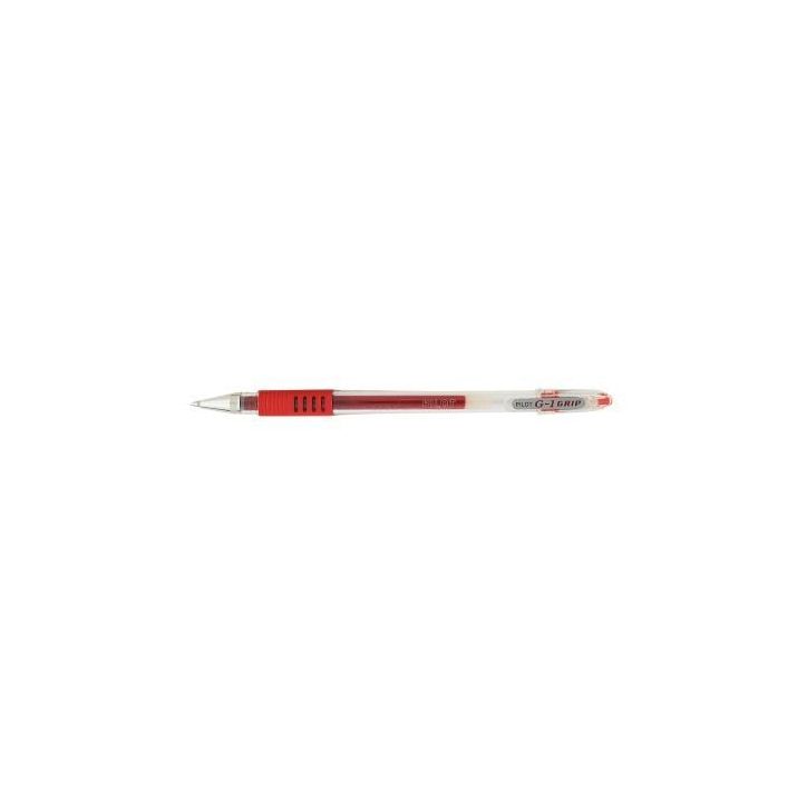 PILOT Stylo à  bille pointe fine encre gel Rouge corps plastique avec grip caoutchouc et capuchon G1 GRIP