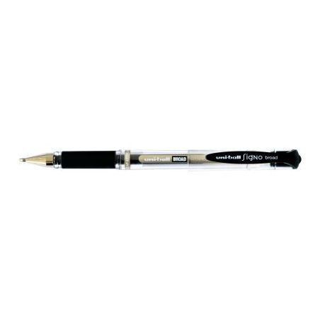 Achetez UNI-BALL Stylo bille pointe large encre gel Noire SIGNO BROAD, corps avec grip +capuchon UNI..