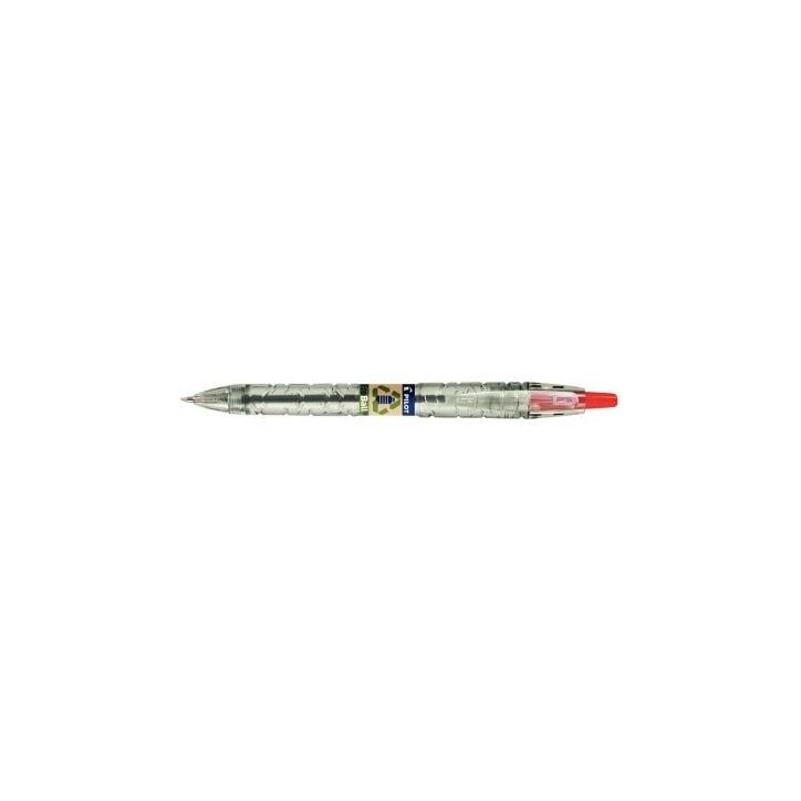 PILOT Bille B2P Ecoball rétractable. Rechargeable. Pointe 1mm. Corps plastique recyclé 86%.Coloris rouge