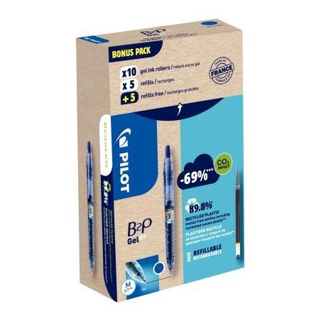 Achetez Pack de 10 stylos B2P gel + 10 recharges bleues 3131910556206 PILOT pas cher sur Ma Rentrée..