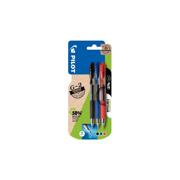 Blister de 3 stylos G2 assortis 313191021797 G-2 PILOT