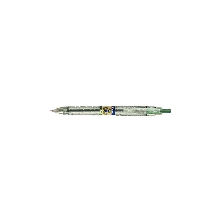 PILOT Bille B2P Ecoball rétractable. Rechargeable. Pointe 1mm. Corps plastique recyclé 86%. Coloris vert