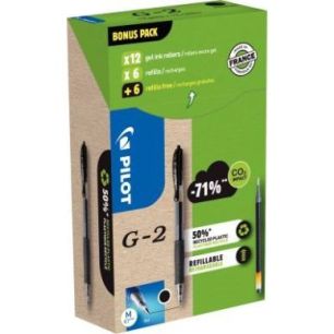 Achetez Greenpack 12 stylos noirs + 12 recharges G2 noires 3131910556176 PILOT pas cher sur Ma Rentr..