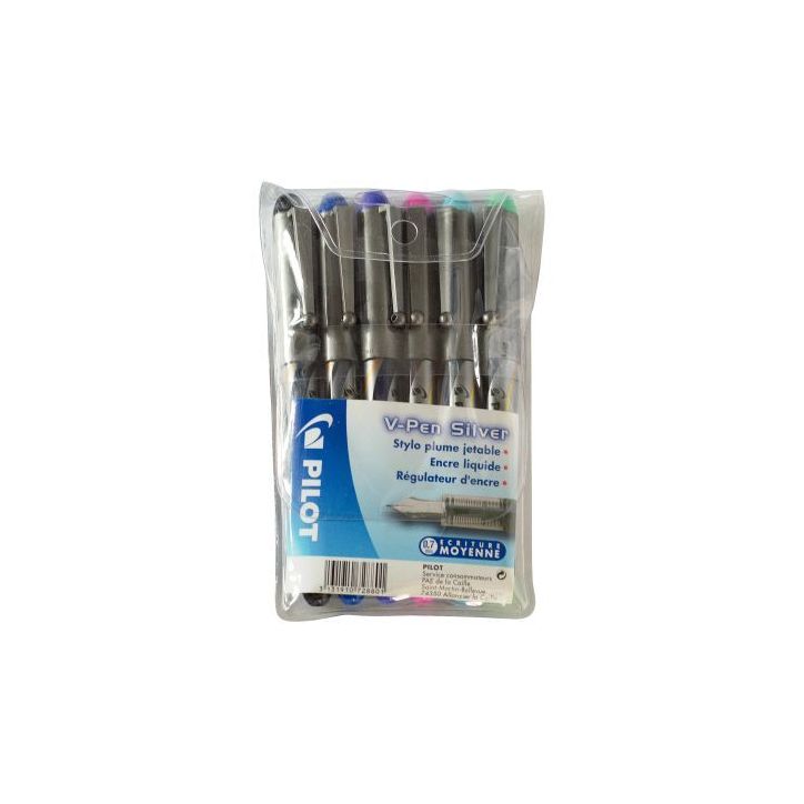 Blister de 6 stylos plumes jetable V-Pen assortis 3131910728801 V-SIGN PEN PILOT
