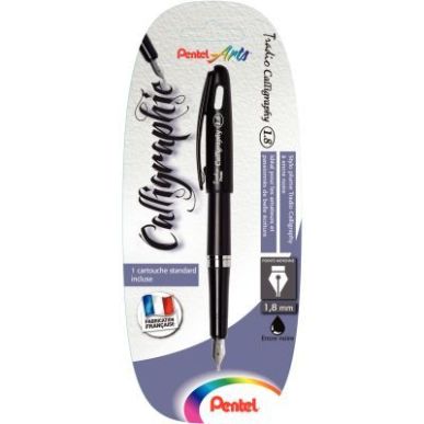 Achetez Blister de 1 stylo plume noir calligraphie 888297 PENTEL pas cher sur Ma Rentrée Scolaire