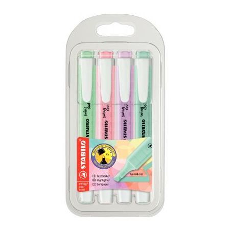Achetez Blister de 4 surligneurs Swing Cool pastels 275/4-08 SWING COOL STABILO pas cher sur Ma Rent..