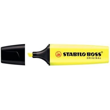 Achetez STABILO BOSS ORIGINAL surligneur pointe biseautée - Jaune fluo pas cher sur Ma Rentrée Sco..