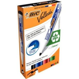 Achetez BIC Velleda Feutres pour Tableau Blanc Effaçables à  Sec à  Pointe Conique Moyenne - Co..