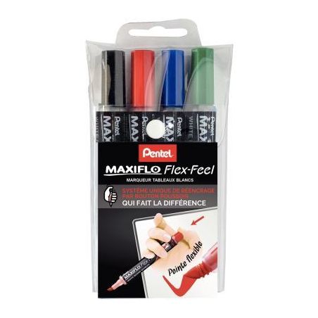 Achetez Pochette de 4 marqueurs Maxiflo Flex Feel MWL5SBF/4 PENTEL pas cher sur Ma Rentrée Scolaire