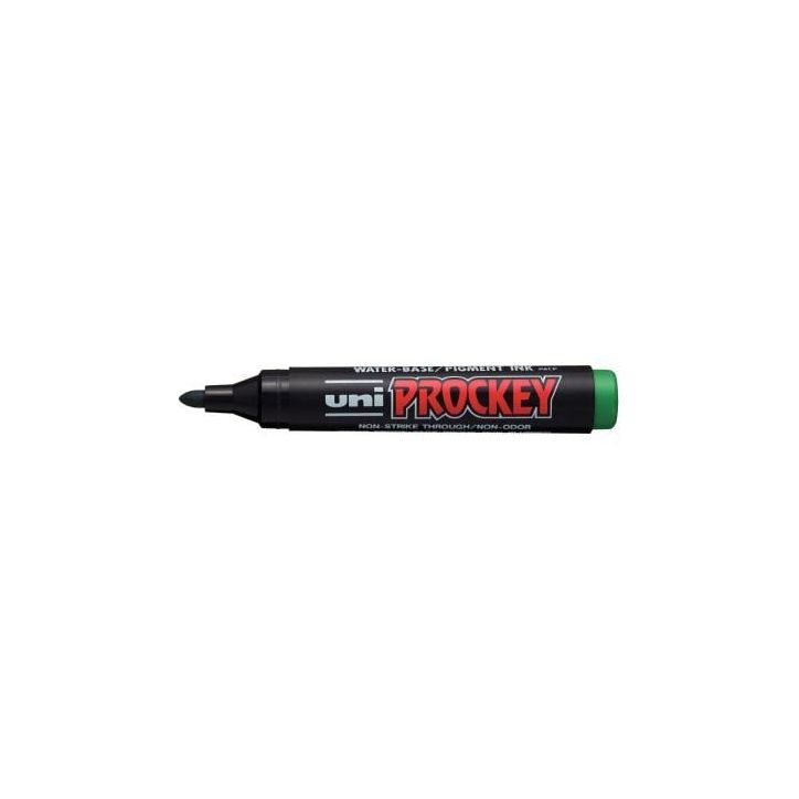 UNI-BALL Marqueur permanent pte ogive corps plastique encre pigmentée à  base d'eau Vert UNI PROCKEY PM122
