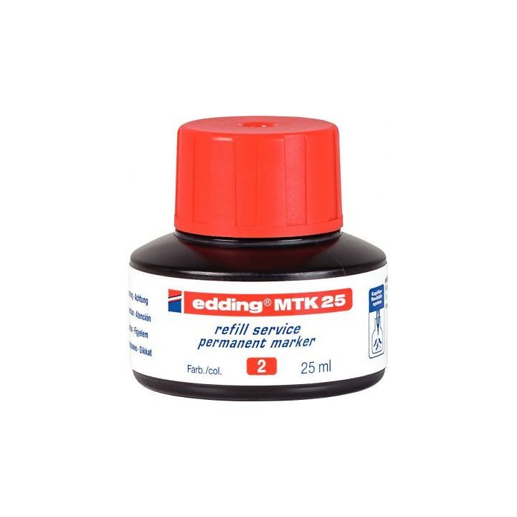 Flacon recharge marqueur permanent rouge 4-MTK25002 EDDING