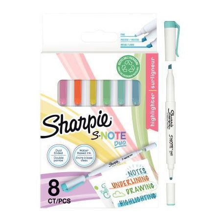 Achetez Blister de 8 marqueurs Sharpie SNote Duo assortis 2182116 SHARPIE pas cher sur Ma Rentrée S..