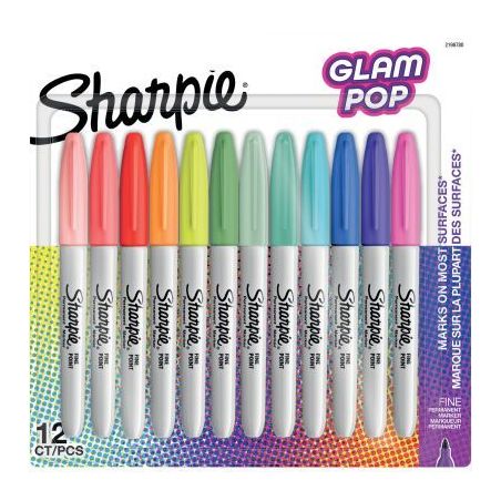 Achetez Blister de 12 marqueurs permanent Sharpie Glam Pop 2198780 SHARPIE pas cher sur Ma Rentrée ..