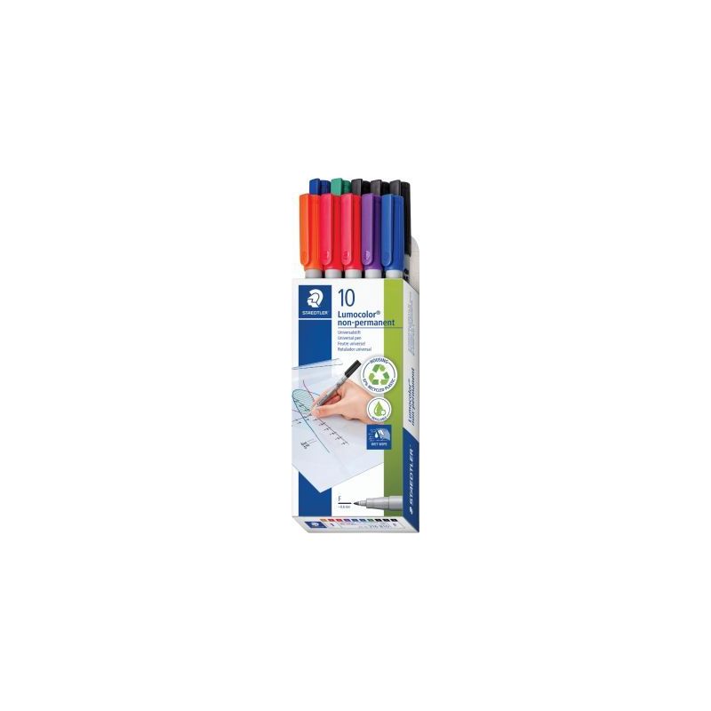 Achetez Pochette de 10 feutres Lumocolor effaçables 0,6mm assortis 316B10 LUMOCOLOR STAEDTLER pas c..