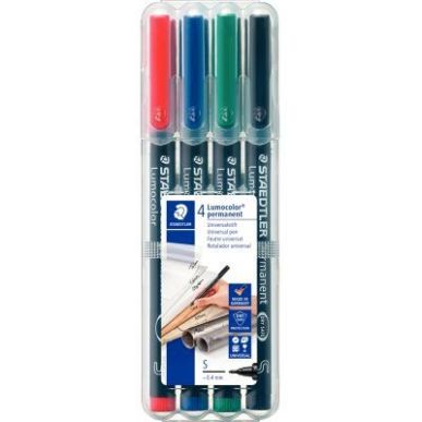 Achetez STAEDTLER Pochette de 4 feutres multi-usages LUMOCOLOR Encre permanente assortis. Pointe sup..