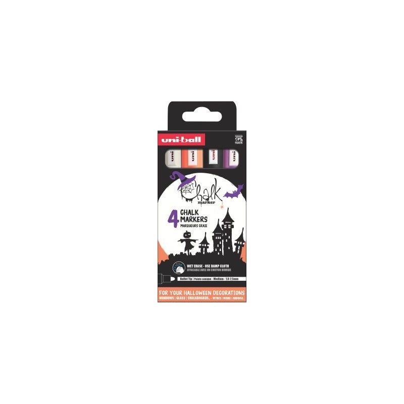 Achetez Pochette de 4 marqueurs Chalk Marker Halloween PWE5M/4PFASSF61 UNIBALL pas cher sur Ma Rentr..