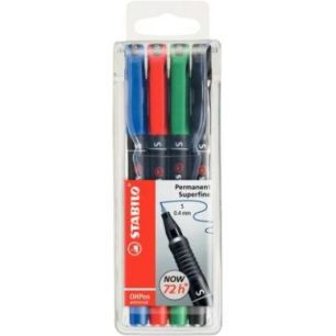 Achetez Pochette de 4 feutres rétro Ohpen permanent 0,4 assortis 841/4 OHPEN STABILO pas cher sur M..