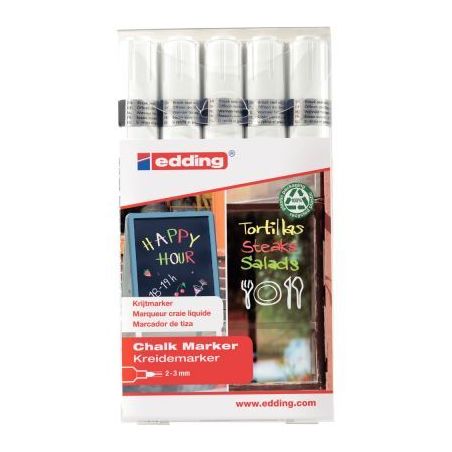 Achetez Blister de 5 marqueurs craies blancs 4-4095-5049 EDDING pas cher sur Ma Rentrée Scolaire