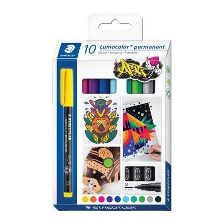 Achetez Pochette de 10 feutres Lumocolor permanents 1,0mm assortis 317C10 LUMOCOLOR STAEDTLER pas ch..