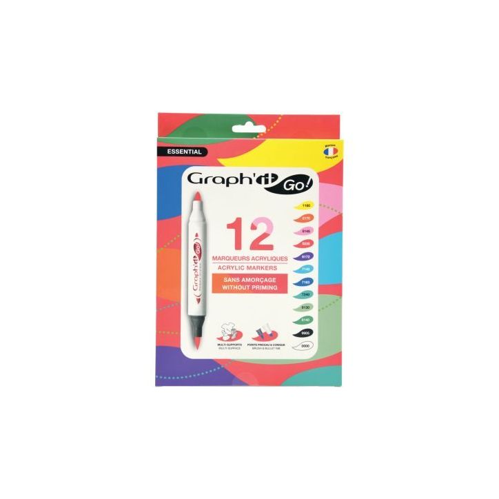 Pochette de 12 marqueurs Graph It essential GG09943